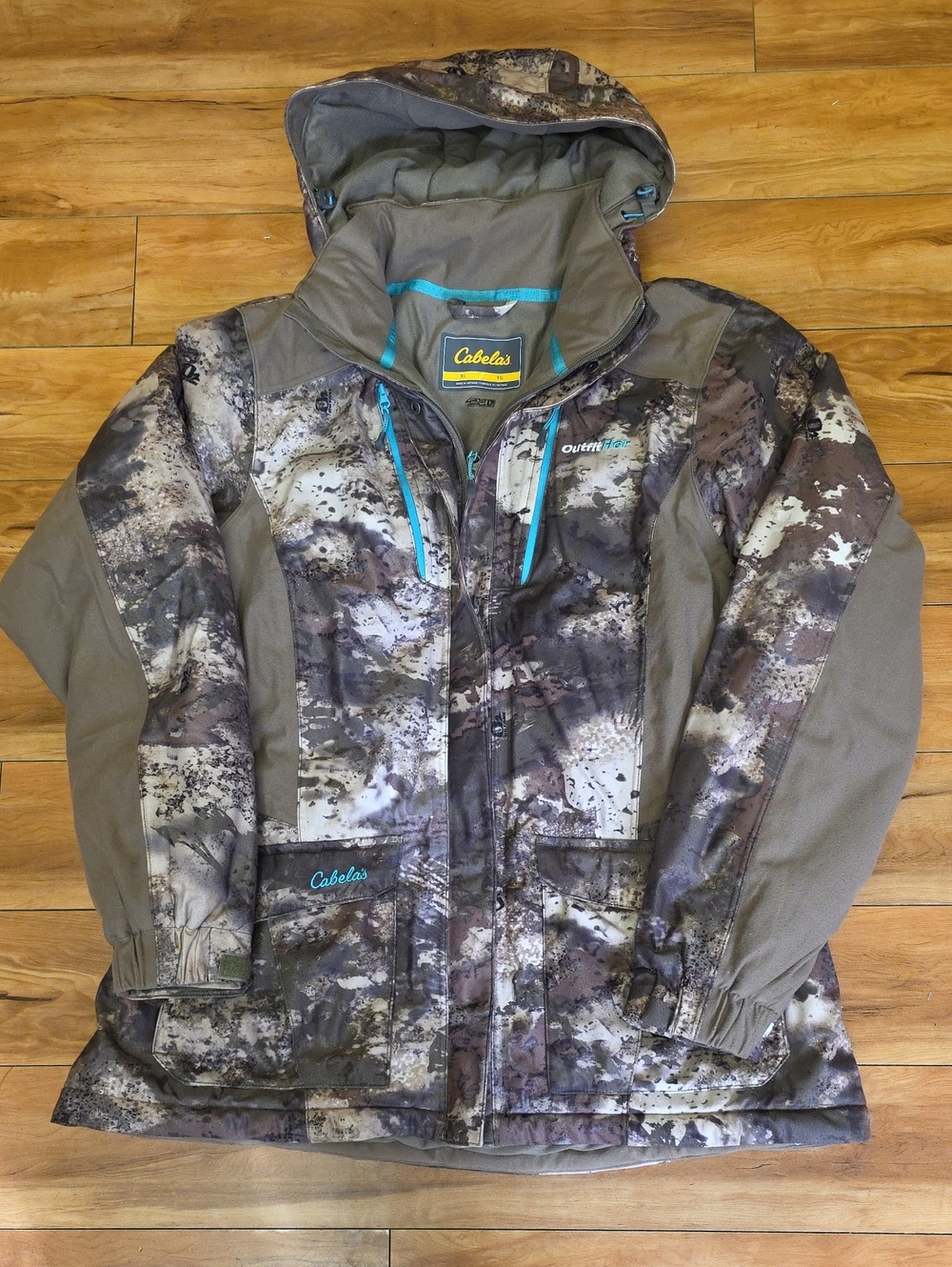 Cabela’s OutfitHER ZONZ Camo 4MOST DRY-PLUS Outdoor Jacket Women's XL EUC